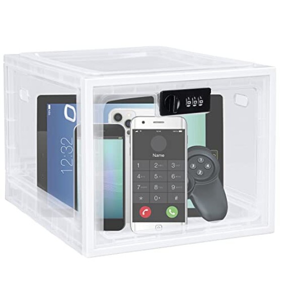 Medicine Lock Box, Medication Lockable Container for Refrigerator Food Safe Locking Box Tablet Phone Locked Box for Kitchen Home School and Office